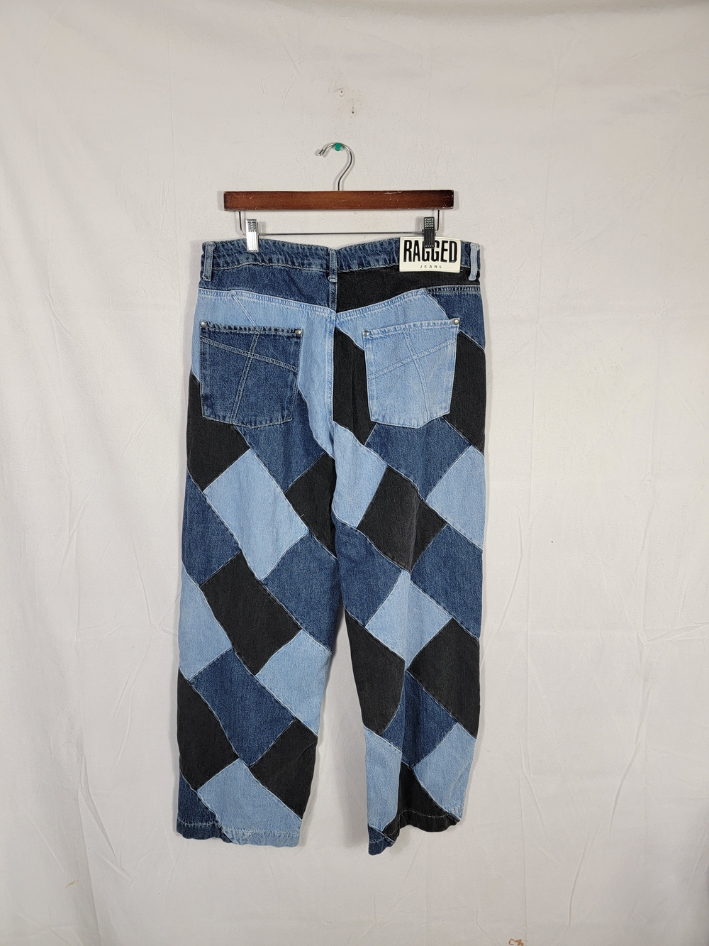 Size 34 Patchwork Ragged Jeans - Picture 5 of 6